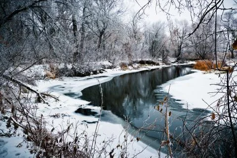 River in winter Stock Photos