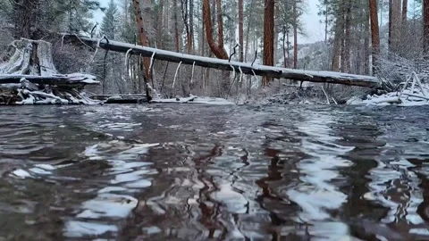 River Winter Snow Stock Footage 266864734