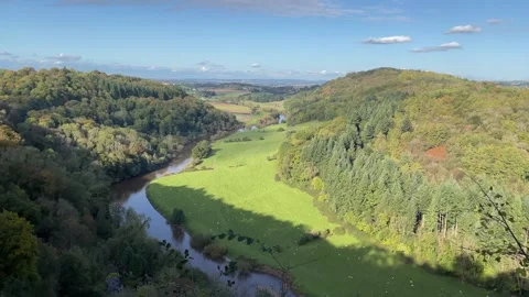 The River Wye and the Wye Valley, Herefordshire, England, UK Stock Footage 287994501