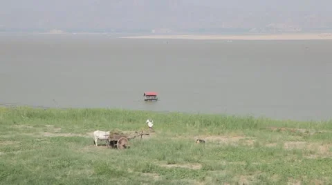 Riverbank of Irrawaddy River 库存影片 11094149