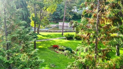 Riverbank Park in Bloom Stock Footage 296360270