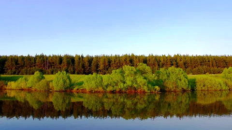 Riverbank at the sunset Video stock 24233812