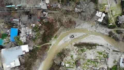 Riverbed from a height. Stock Footage 124756020