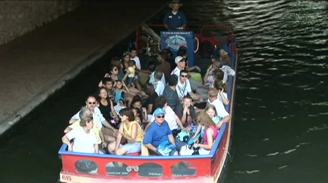 Riverboat crowd overhead 2 Stock Footage 724165