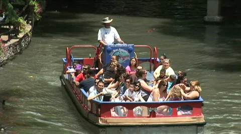 Riverboat crowd overhead 5 Stock Footage 755108