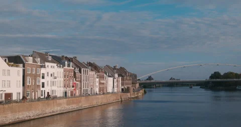 Riverfront 8K Panorama Netherlands Stock-Footage 343732705
