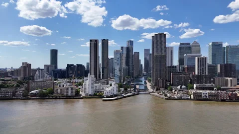 Riverfront Business District Stock Footage 341316996