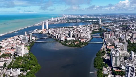 Riverfront Scene. Beautiful Cityscape. Downtown District. Riverfront Landscape. Vídeo Stock 342598070