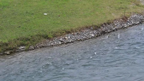 Rivers and eroded soil. Rivers that flow with very low depths and land that i Stock-Footage 246428986