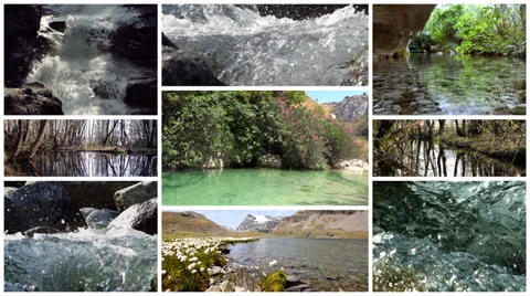 Rivers collage Stock Footage 34974053