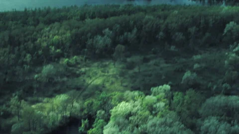 Rivers, forests, lakes view from a helicopter. Desna river 動画素材 154106251