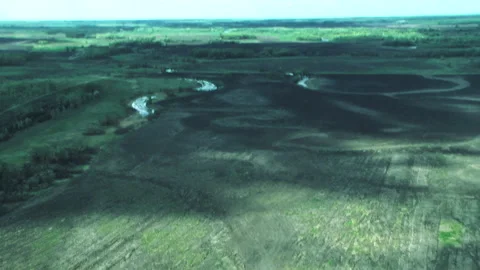 Rivers, forests, lakes view from a helicopter. Desna river Stock-Footage 154448989