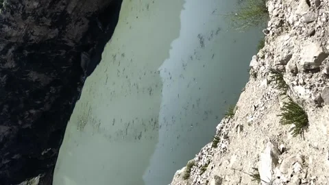 Rivers in the mountains, environment, mountain rivers, rocks, sunny weather Stock Footage 254511452