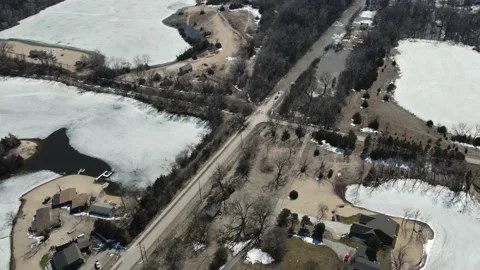 Rivers in Nebraska, watching the flooding. Stock Footage 149710216
