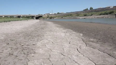 Rivers. Parched and cracking soil Stock Footage 246827643