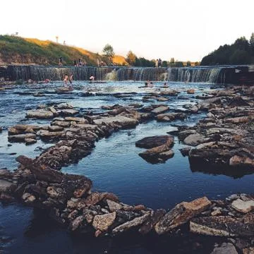 Rivers, rapids, people Stock Photos