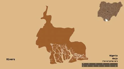 Rivers, state of Nigeria, zoomed. Pattern イラスト素材