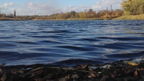 Riverside in autumn time lapse Stock Footage 93420370