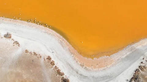 Riverside Beach Drone Shot Stock Footage 129552089