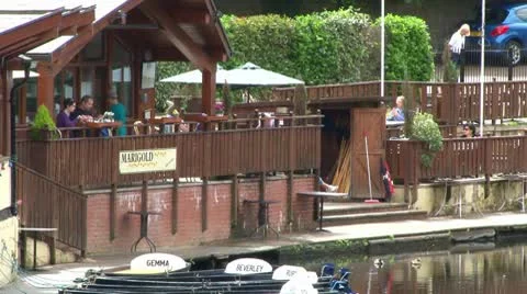 Riverside Cafe Location Stock Footage 10761149