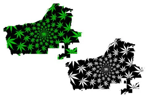 Riverside city - map is designed cannabis leaf Illustrazione stock
