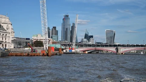 Riverside Construction in London Video stock 116159352