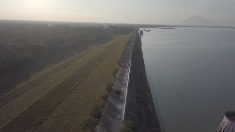 Riverside Drone Shot 4K 스톡 동영상 119760274