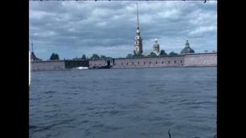 Riverside Fortress View Stock Footage 278360593