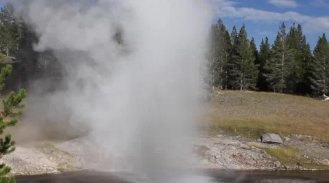 Riverside Geyser Yellowstone Video stock 64942404