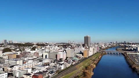 Riverside High-Rise | Yokohama City - 4K Aerial Video Stock Footage 329056965