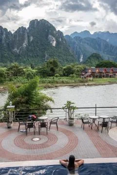 Riverside Hotel View Stock Photos