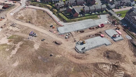 Riverside housing development plot, Bromborough Pool, Wirral, England Stock Footage 305105595