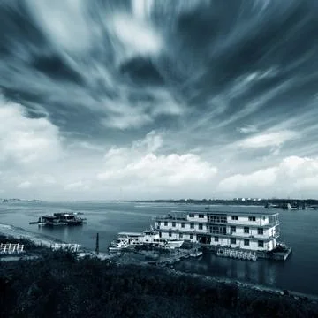 Riverside landscape Stock Photos