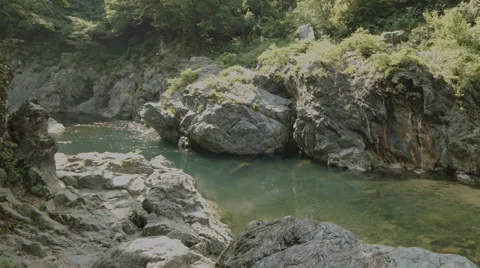 Riverside large rocks 06 스톡 동영상 39373243