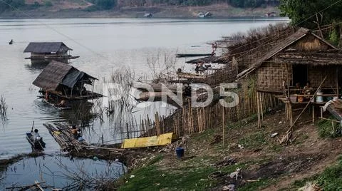 Riverside life in Thailand Stock Photos