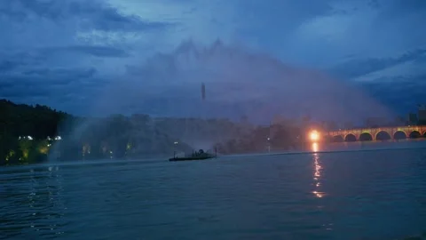 Riverside night in Ji'an 스톡 동영상 347486083