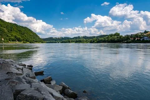 Riverside in Passau Stock Photos