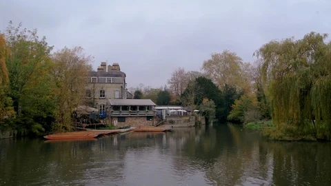 A riverside pub in Cambridge Stock Footage 108729740