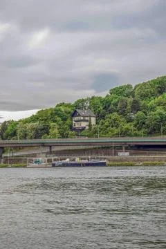 Riverside serenity: embracing tranquility in a small house by the danube Stock Photos