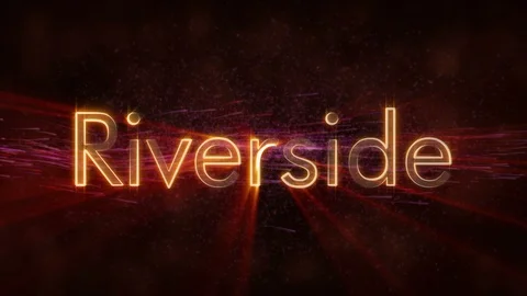 Riverside - Shiny looping city name text animation Stock Footage 99608806