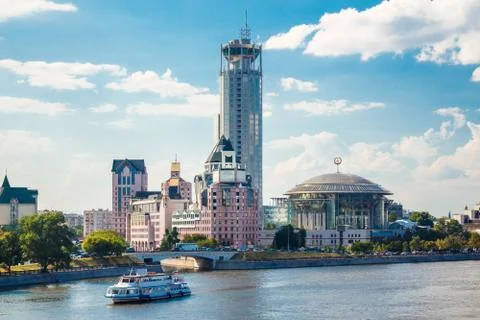 Riverside towers Stock Photos