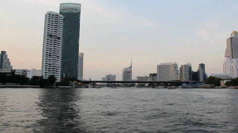 Riverside in town Stock Footage 25929362