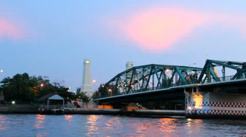 Riverside in town Stock Footage 25929453