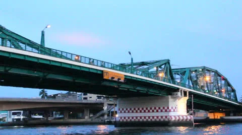 Riverside in town Stock Footage 25929458