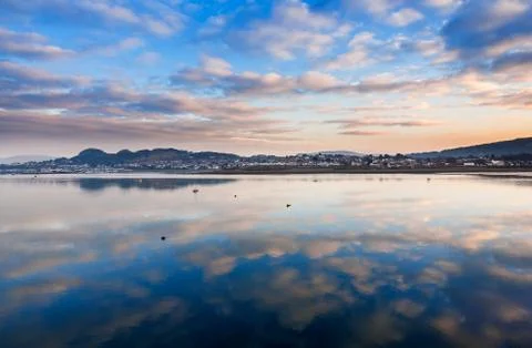 Riverside town Foto stock