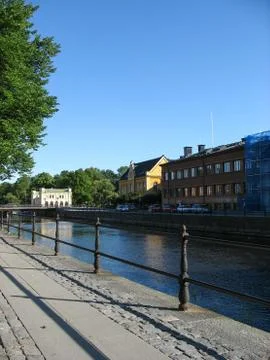 Riverside in Uppsala Stock Photos