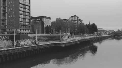 Riverside walkway Video stock 171889915