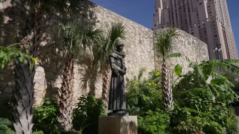 Riverwalk Boat B Roll Downtown San Antonio Tower of Americas City 库存影片 240428004