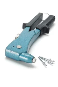 Rivet applicator and three pieces of rivets Stock Photos