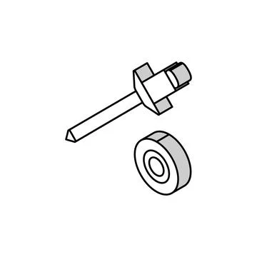 Rivet screw isometric icon vector illustration 스톡 일러스트